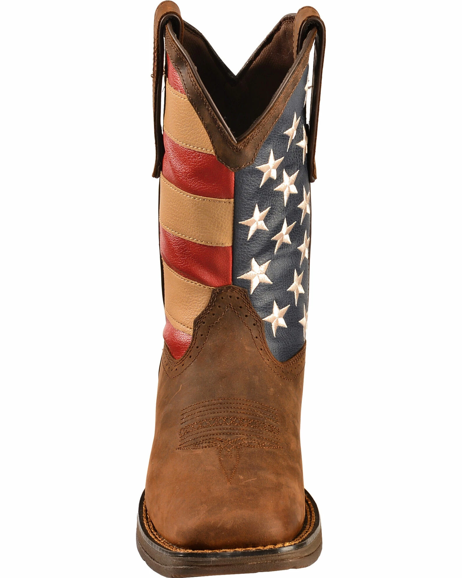 Durango Men's Patriotic Square Toe Western Boots Brown 4 Durango Men's Patriotic Square Toe Western Boots Brown - Image 4