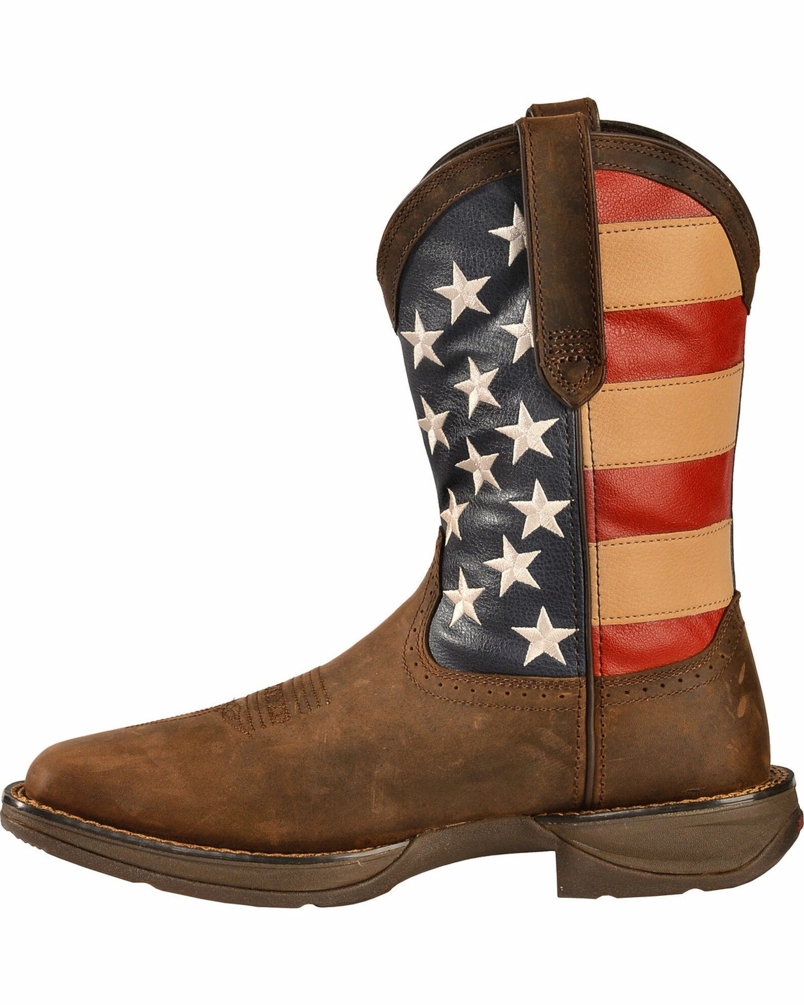 Durango Men's Patriotic Square Toe Western Boots Brown 3 Durango Men's Patriotic Square Toe Western Boots Brown - Image 3