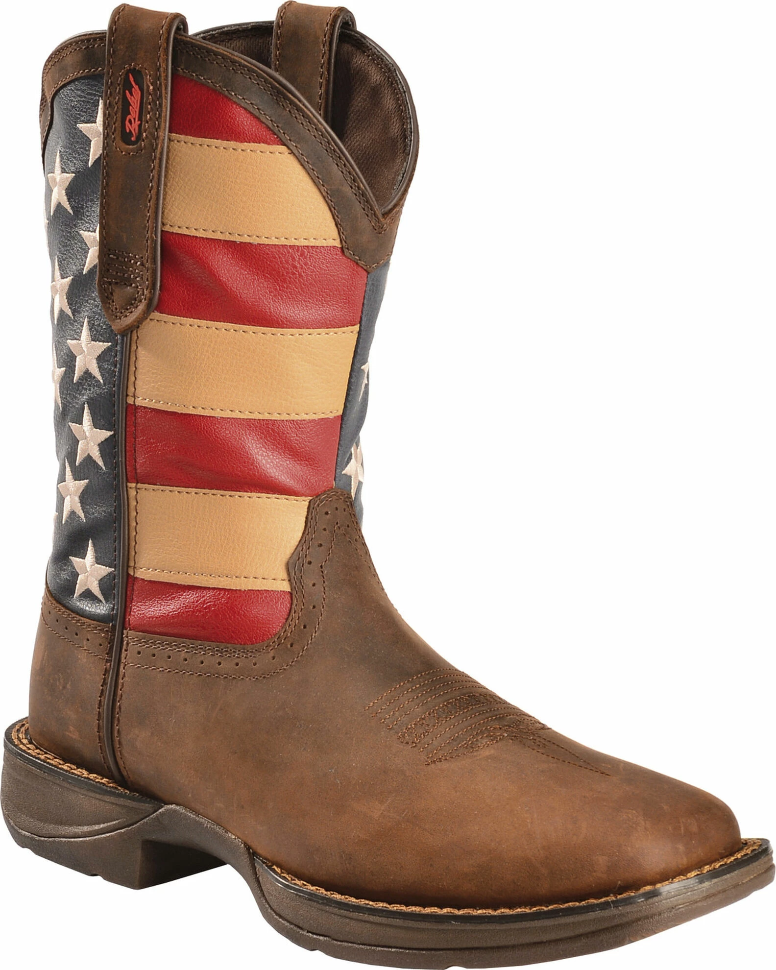 Durango Men's Patriotic Square Toe Western Boots Brown 1 Durango Men's Patriotic Square Toe Western Boots Brown
