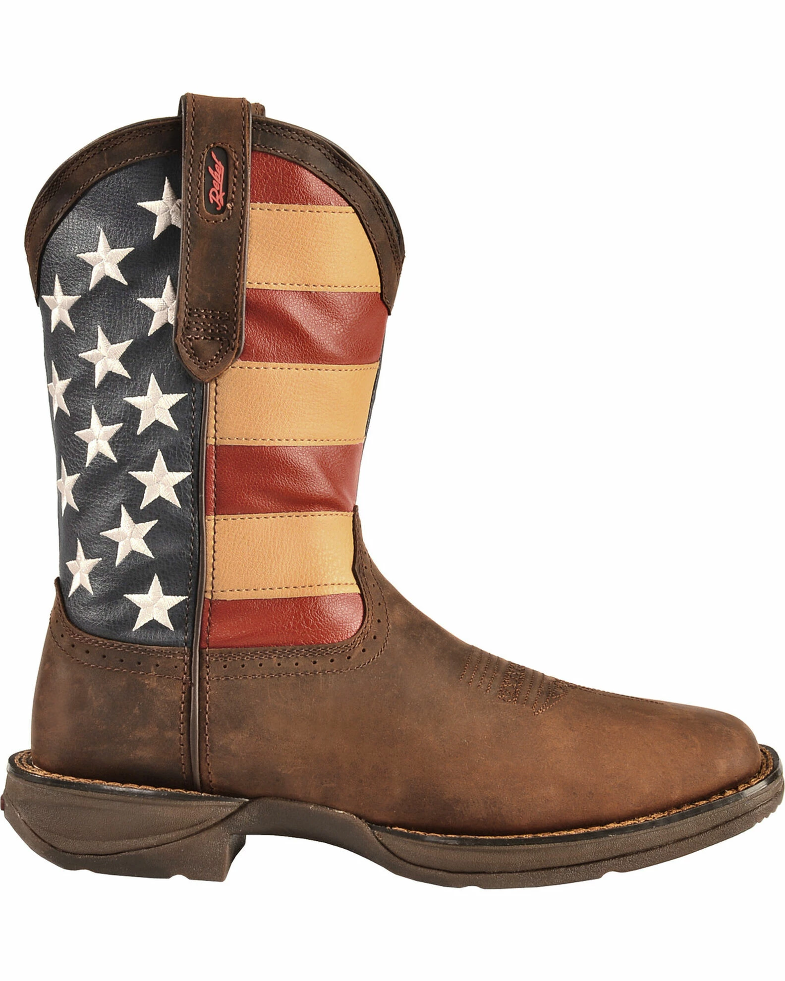 Durango Men's Patriotic Square Toe Western Boots Brown 2 Durango Men's Patriotic Square Toe Western Boots Brown - Image 2