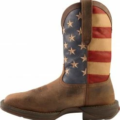 Rebel By Durango Men's Steel Toe American Flag Western Work Boots Brown -Durango Shop 038831 41 LT