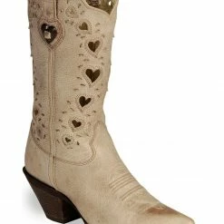 Durango Crush Taupe Heart Cut-out Cowgirl Boots - Pointed Toe For Women's