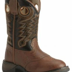 Durango Boys' Lil Rebel Cowboy Boots - Round Toe Chestnut