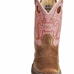 Durango Girls' Pink Cowgirl Boots - Square Toe Tan -Durango Shop 053748 22 FT