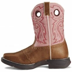 Durango Girls' Pink Cowgirl Boots - Square Toe Tan -Durango Shop 053748 22 LT