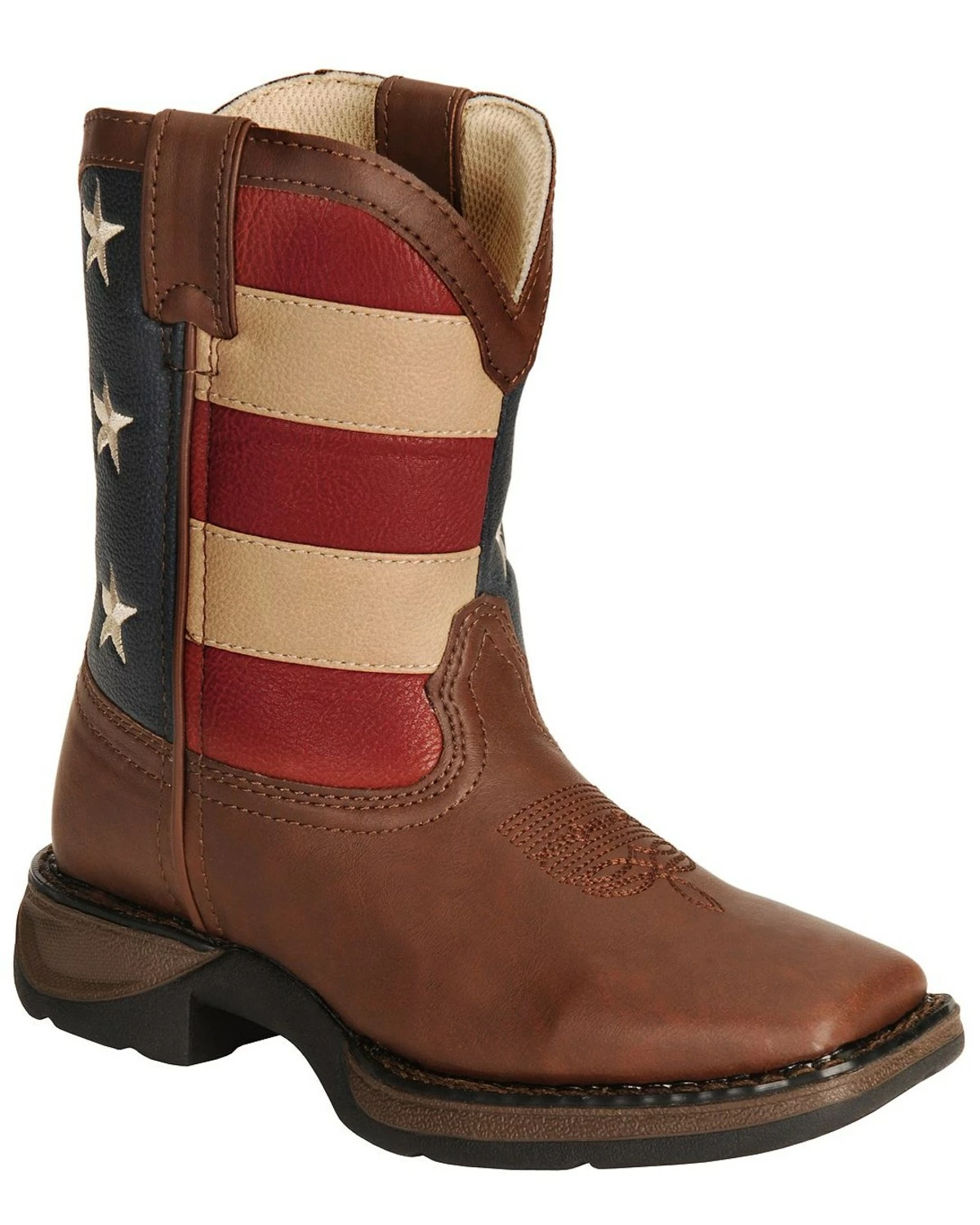 Durango Children's American Flag Cowboy Boots For Boys' Brown 3 Durango Children's American Flag Cowboy Boots For Boys' Brown - Image 3