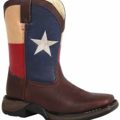 Durango Boys' Texas Flag Western Boots - Square toe Brown -Durango Shop 053J35 41 P1 1