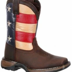 Durango Girls' Lil Rebel Big Kids' Flag Western Boots - Wide Square Toe
