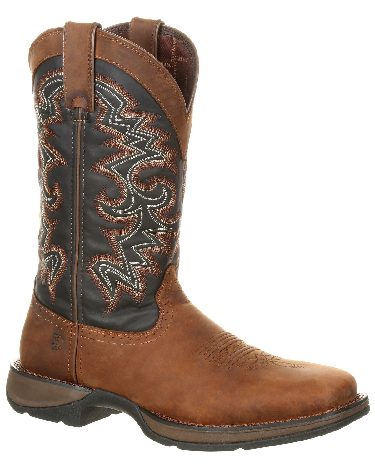 Durango Men's Rebel Pull-On Western Boots - Wide Square Toe Chocolate 9 Durango Men's Rebel Pull-On Western Boots - Wide Square Toe Chocolate - Image 9