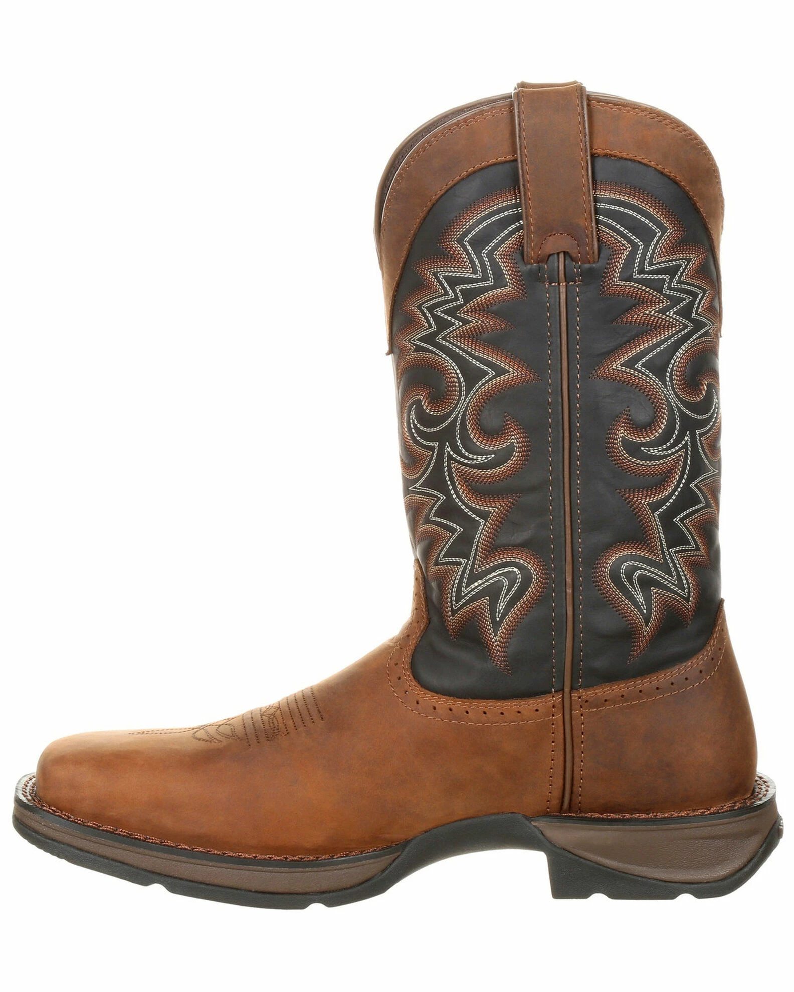 Durango Men's Rebel Pull-On Western Boots - Wide Square Toe Chocolate 3 Durango Men's Rebel Pull-On Western Boots - Wide Square Toe Chocolate - Image 3