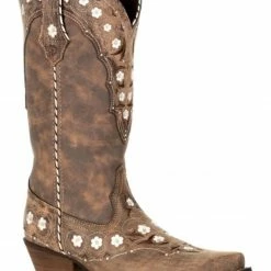 Durango Women's Driftwood Floral Western Boots - Snip Toe