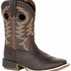 Durango Boys' Lil Rebel Brown Western Boots - Square Toe