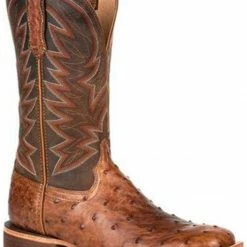 Durango Men's Wheat Brown Exotic Full-Quill Ostrich Western Boots - Square Toe