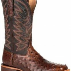 Durango Men's Brown Exotic Full-Quill Ostrich Western Boots - Square Toe