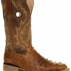 Durango Men's Rebel Full-Quill Ostrich Western Boots - Square Toe