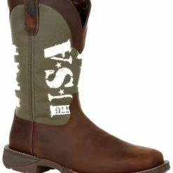 Durango Men's Army Green USA Western Boots - Square Toe