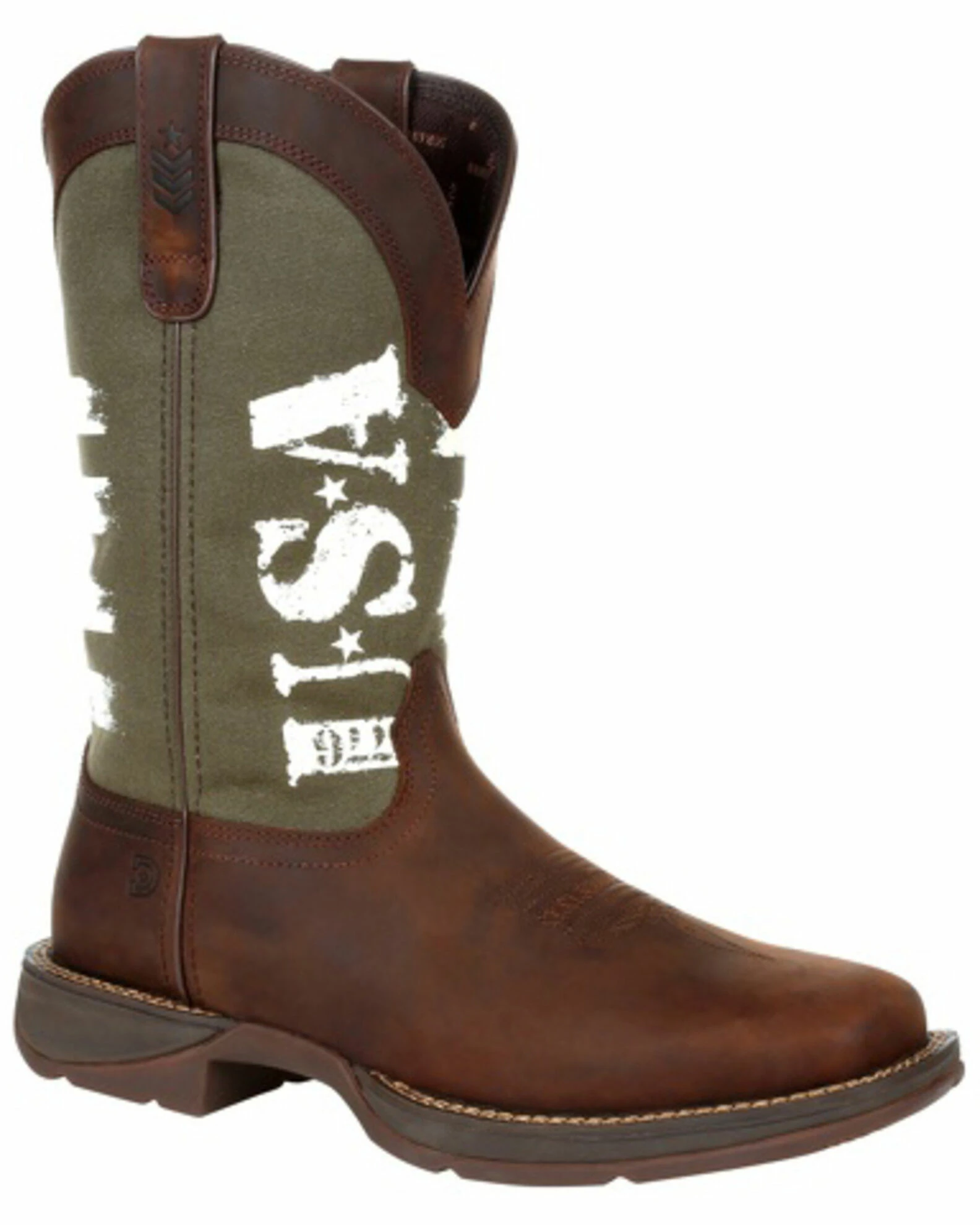 Durango Men's Army Green USA Western Boots - Square Toe 1 Durango Men's Army Green USA Western Boots - Square Toe