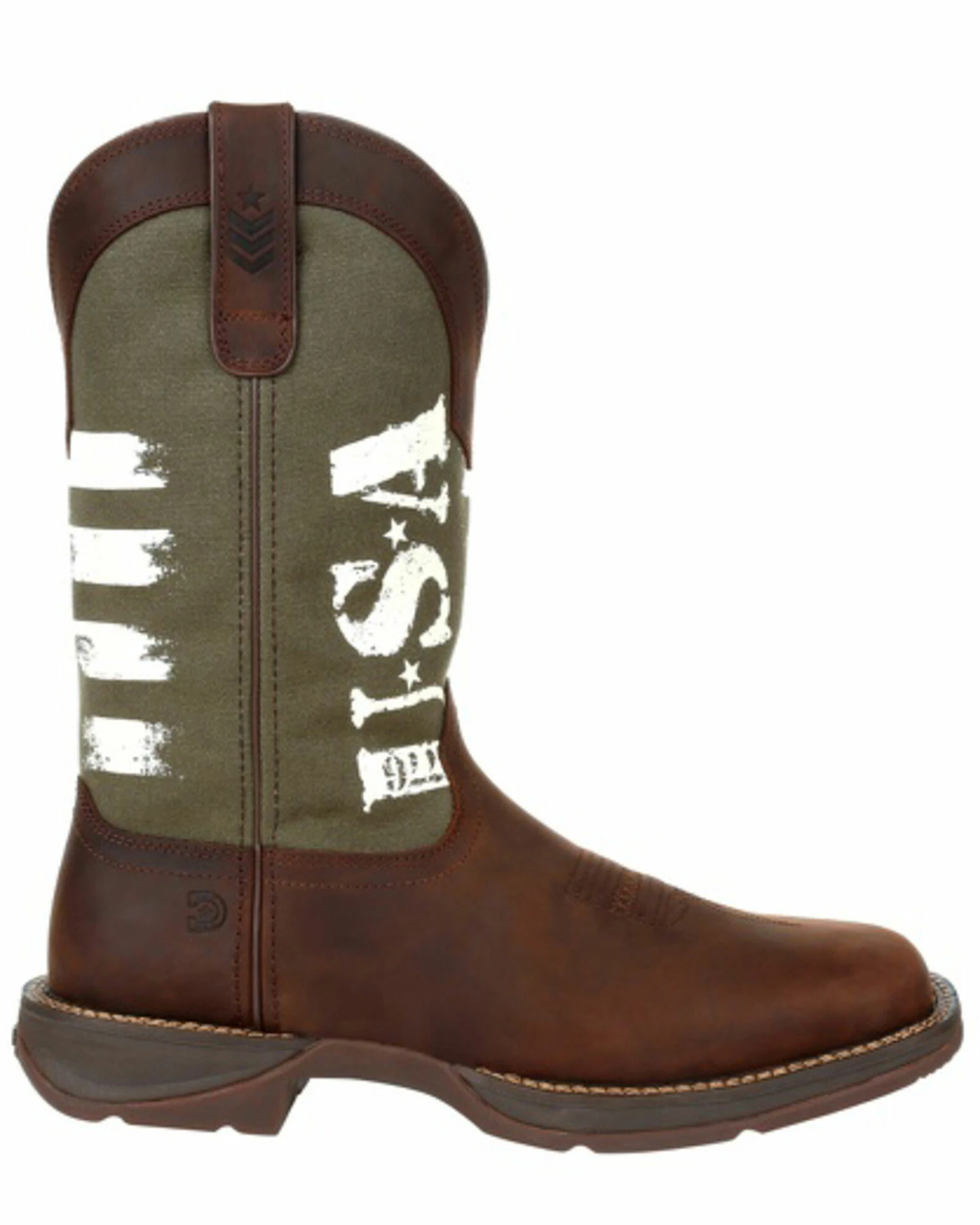 Durango Men's Army Green USA Western Boots - Square Toe 2 Durango Men's Army Green USA Western Boots - Square Toe - Image 2
