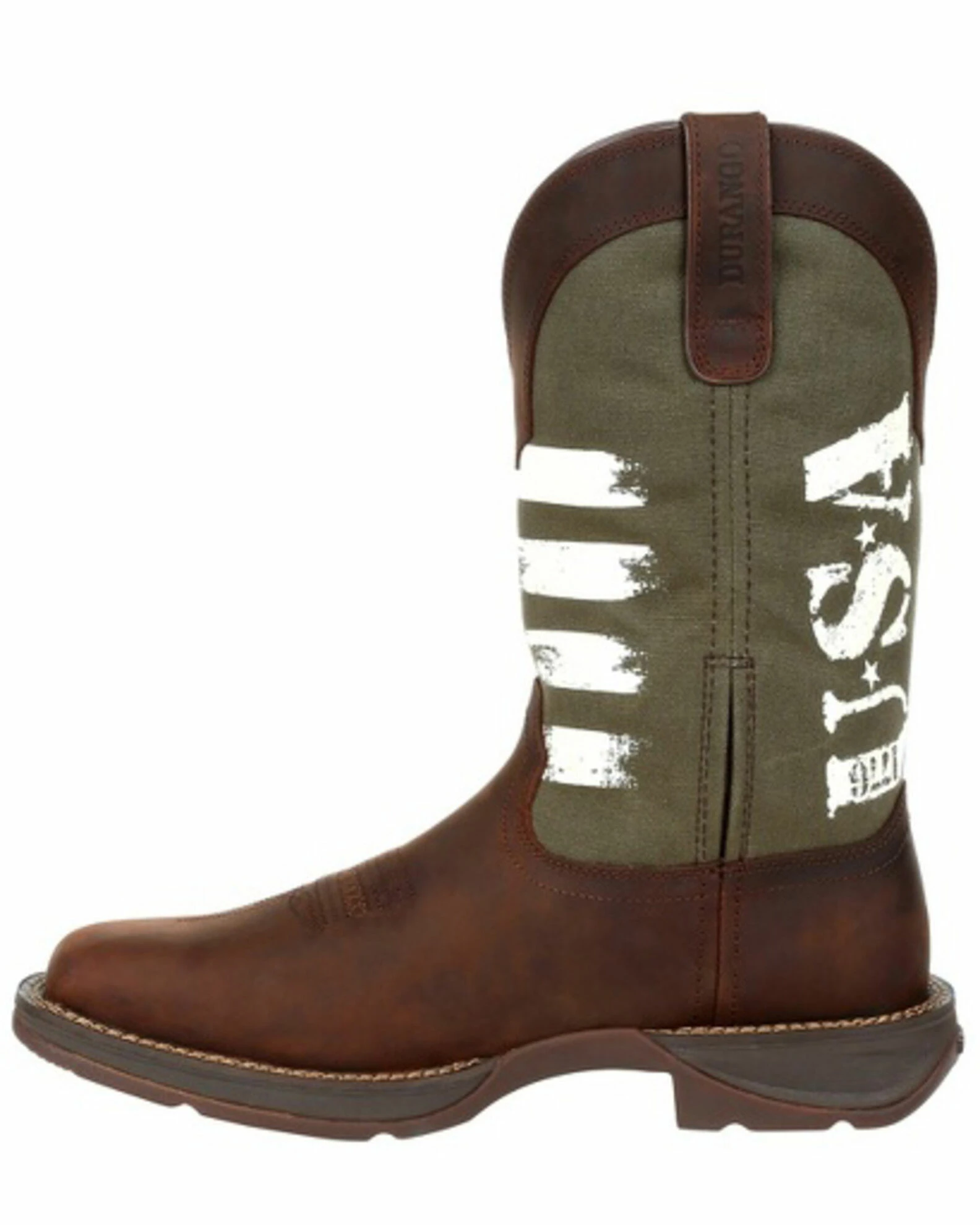 Durango Men's Army Green USA Western Boots - Square Toe 3 Durango Men's Army Green USA Western Boots - Square Toe - Image 3