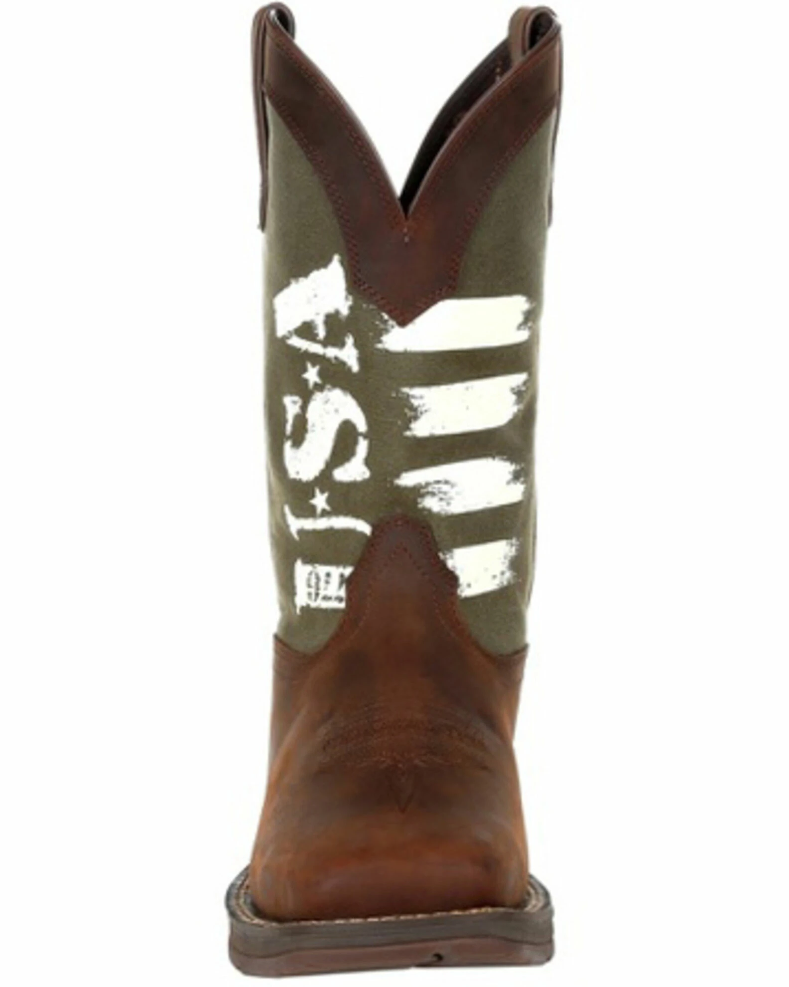 Durango Men's Army Green USA Western Boots - Square Toe 4 Durango Men's Army Green USA Western Boots - Square Toe - Image 4