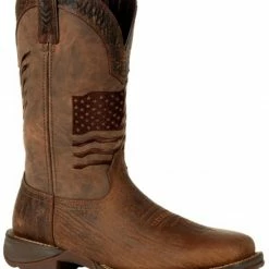 Durango Men's Rebel Brown Flag Western Boots - Square Toe