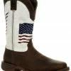 Durango Men's Flag Embroidery Western Boots - Square Toe