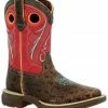 Durango Boys' Brown Gator Print Western Boobs - Square Toe