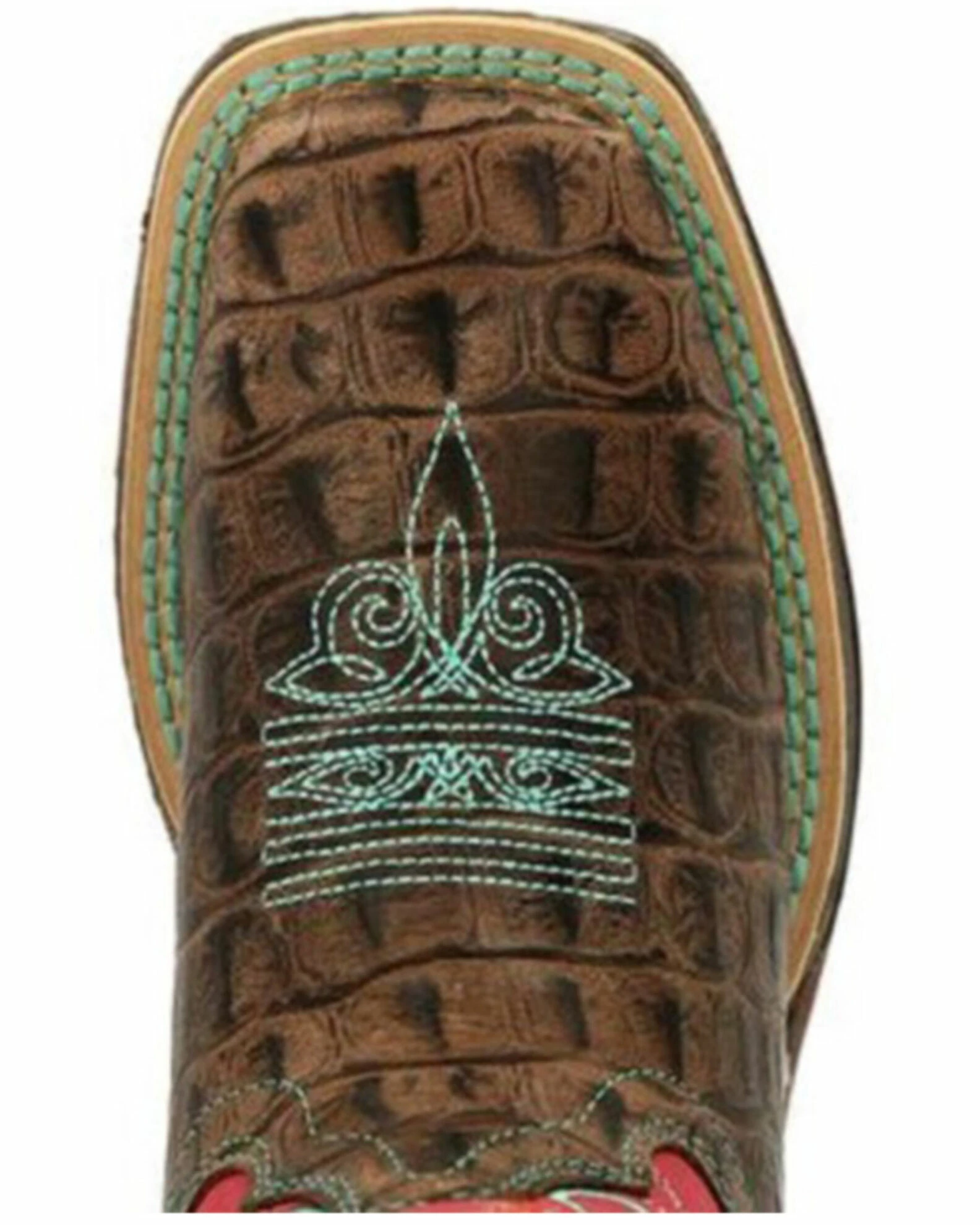 Durango Boys' Brown Gator Print Western Boobs - Square Toe 3 Durango Boys' Brown Gator Print Western Boobs - Square Toe - Image 3