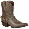 Durango Women's Crush Western Booties - Square Toe  Distressed Brown