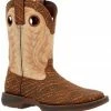 Durango Men's Rebel Tan Elephant Print & Bone Performance Full-Grain Western Boots - Wide Square Toe 