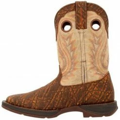 Durango Men's Rebel Tan Elephant Print & Bone Performance Full-Grain Western Boots - Wide Square Toe  -Durango Shop 2000349398 280 P3