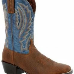Durango Men's Westward Denim Western Boots - Wide Square Toe Brown/blue