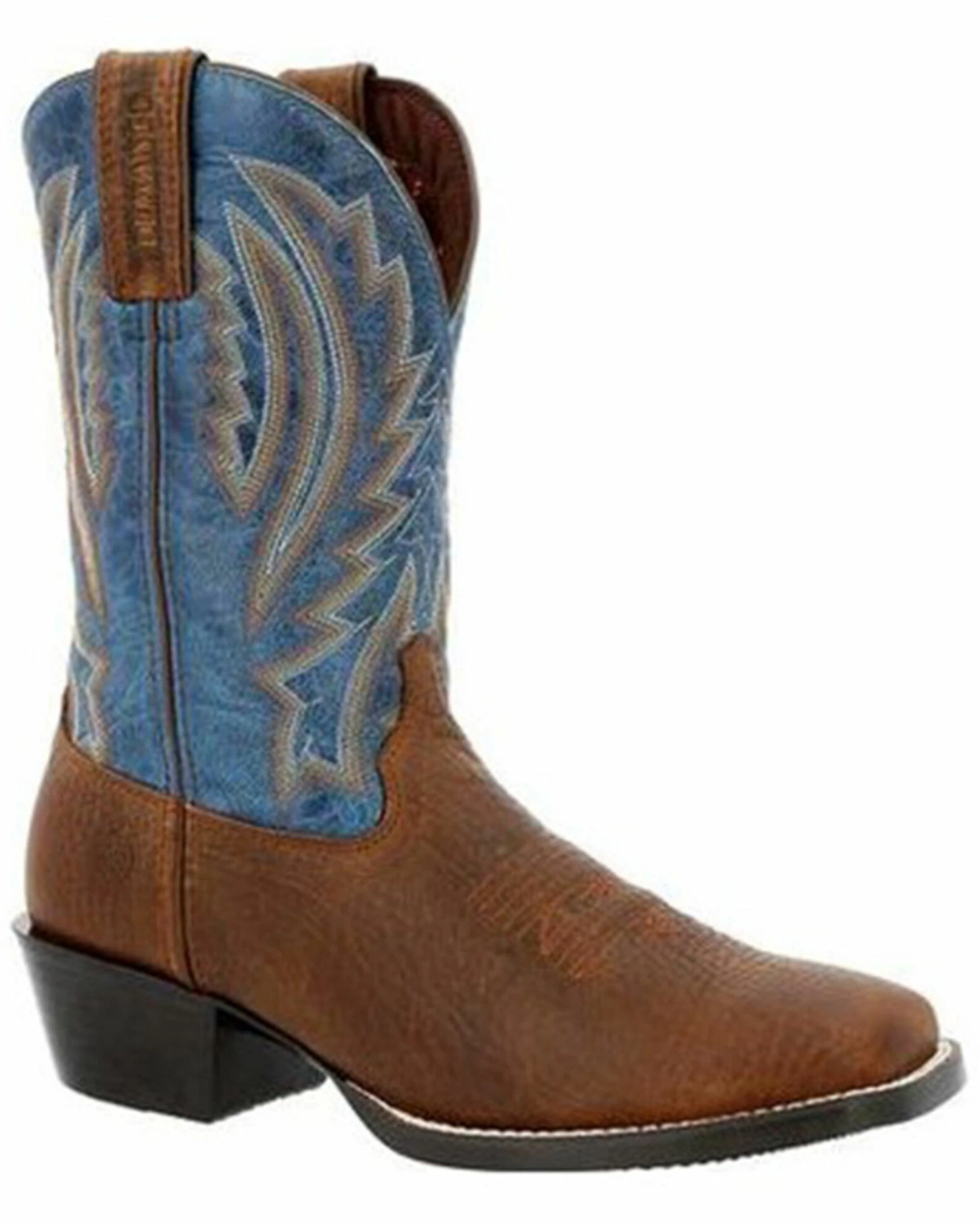 Durango Men's Westward Denim Western Boots - Wide Square Toe Brown/blue 1 Durango Men's Westward Denim Western Boots - Wide Square Toe Brown/blue