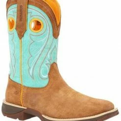 Durango Women's Blue Lady Rebel Boots - Square Toe  Brown/blue