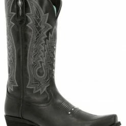 Durango Women's Crush Black Antique Studded Full-Grain Leather Boots - Snip Toe