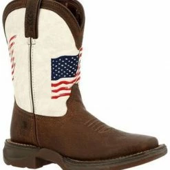 Durango Boys' Rebel Distressed Flag Western Boots - Square Toe