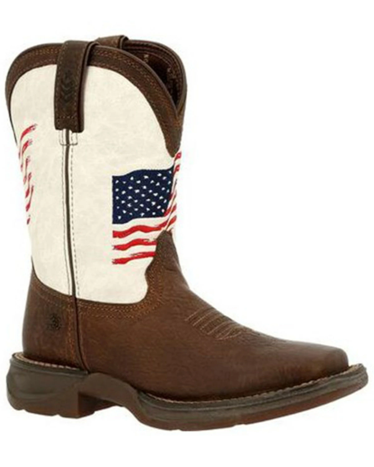 Durango Boys' Rebel Distressed Flag Western Boots - Square Toe White 8 Durango Boys' Rebel Distressed Flag Western Boots - Square Toe White - Image 8