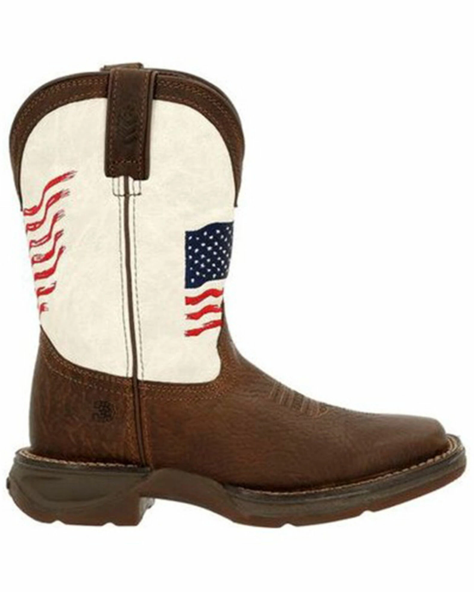 Durango Boys' Rebel Distressed Flag Western Boots - Square Toe White 2 Durango Boys' Rebel Distressed Flag Western Boots - Square Toe White - Image 2