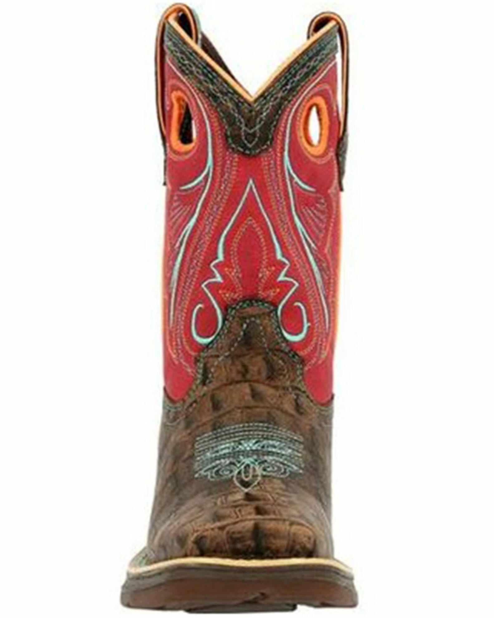 Durango Boys' Brown Cayman Print Western Boots - Square Toe 4 Durango Boys' Brown Cayman Print Western Boots - Square Toe - Image 4