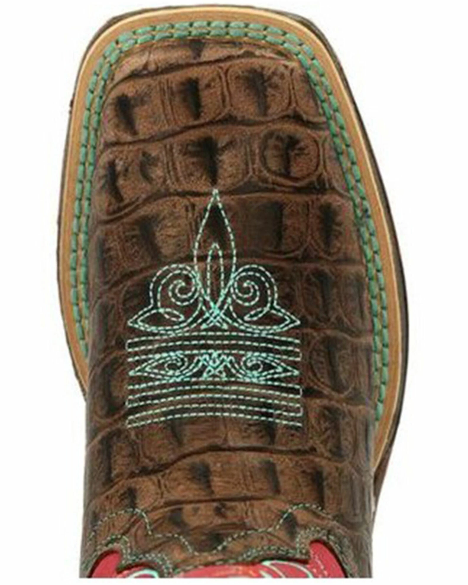 Durango Boys' Brown Cayman Print Western Boots - Square Toe 6 Durango Boys' Brown Cayman Print Western Boots - Square Toe - Image 6