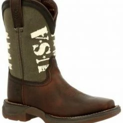 Durango Boys' Lil' Rebel USA Flag Army Western Boots - Square Toe