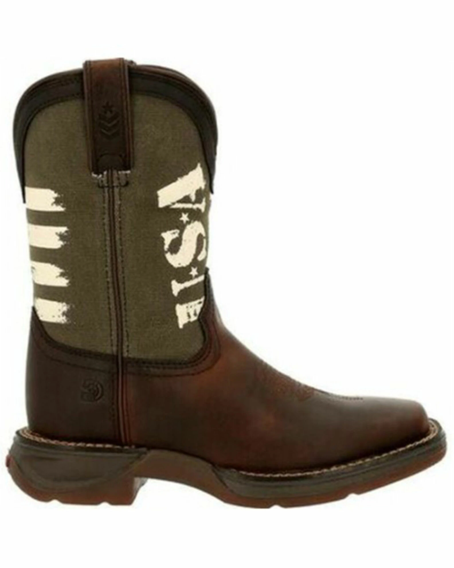 Durango Boys' Lil' Rebel USA Flag Western Boots - Wide Square Toe 2 Durango Boys' Lil' Rebel USA Flag Western Boots - Wide Square Toe - Image 2