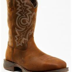 Durango Men's Rebel Steel Toe Pull-On Waterproof Work Western Boots - Square Toe  Brown