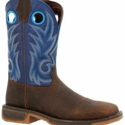 Durango Men's Workhorse Soft Pull-On Western Work Boots - Square Toe  Distressed Brown
