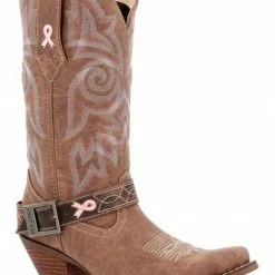 Durango Women's Crush Pink Ribbon Western Boots - Snip Toe 