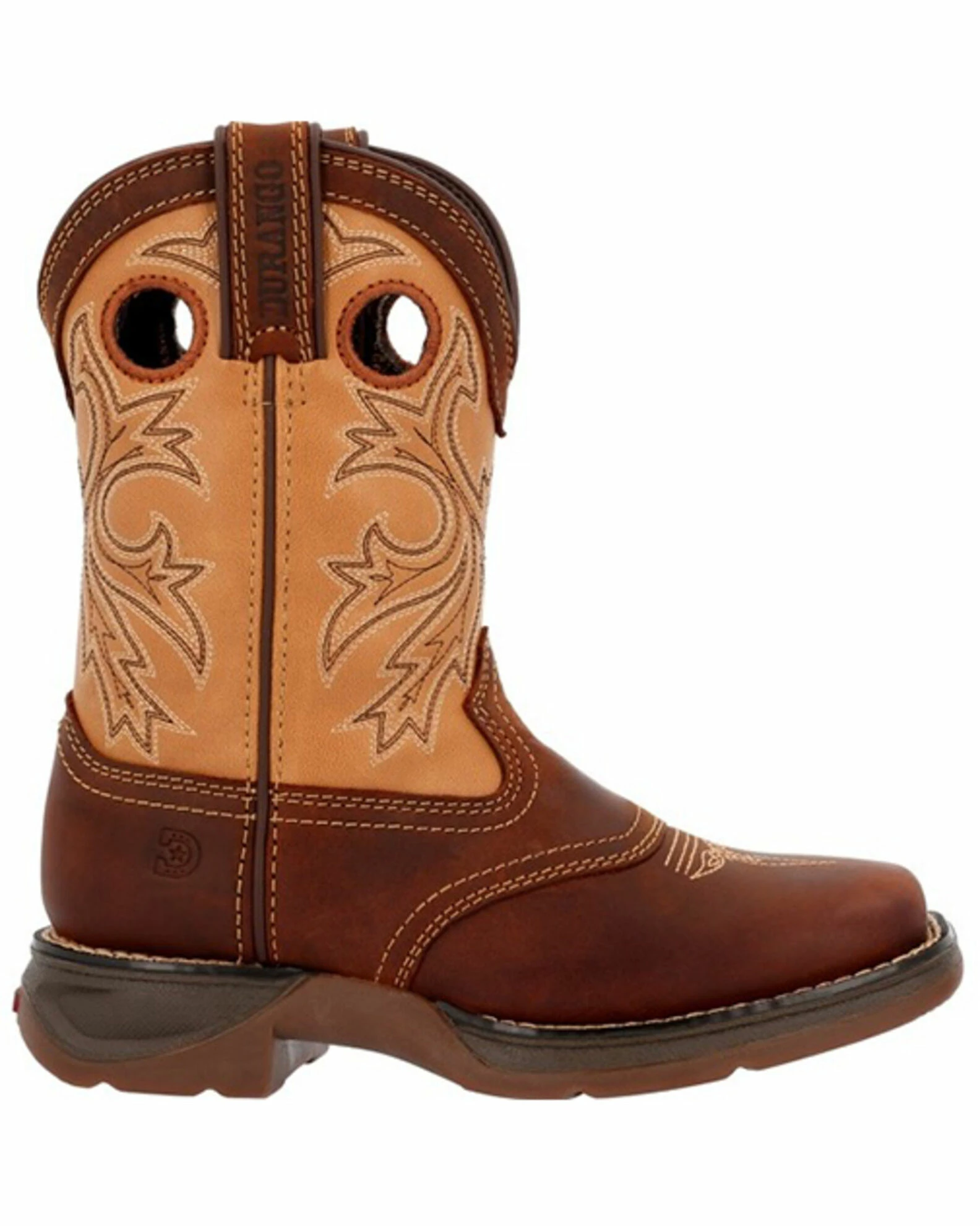Durango Boys' Lil Rebel Wester Boot - Broad Square Toe Brown 2 Durango Boys' Lil Rebel Wester Boot - Broad Square Toe Brown - Image 2