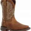 Durango Youth Boys' Lil Rebel Embroidered Western Boots - Broad Square Toe Brown